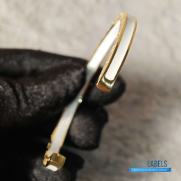 QC Bvlgari B.zero1 White Ceramic and Rose Gold Open Cuff Bracelet