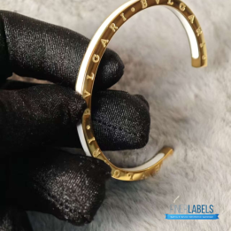 QC Bvlgari B.zero1 White Ceramic and Rose Gold Open Cuff Bracelet