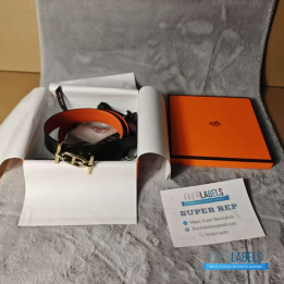 Hermès Reversible Belt in a Gold-plated H belt buckle