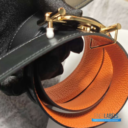QC Hermès Reversible Belt in a Gold-plated H belt buckle
