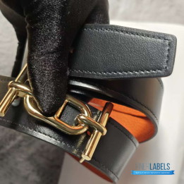 QC Hermès Reversible Belt in a Gold-plated H belt buckle