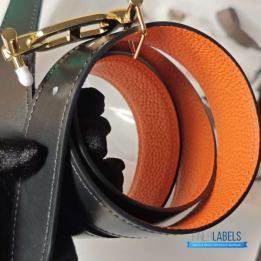 QC Hermès Reversible Belt in a Gold-plated H belt buckle