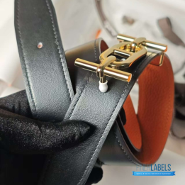 QC Hermès Reversible Belt in a Gold-plated H belt buckle