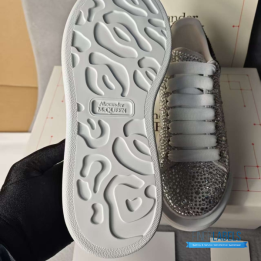 QC Alexander McQueen Oversized Crystal Embellished Women's Leather Sneakers