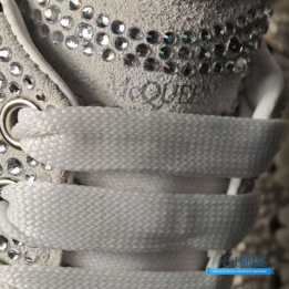 QC Alexander McQueen Oversized Crystal Embellished Women's Leather Sneakers
