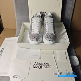 QC Alexander McQueen Oversized Crystal Embellished Women's Leather Sneakers