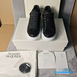 QC Alexander McQueen Oversized Black Glitter Women's Sneakers