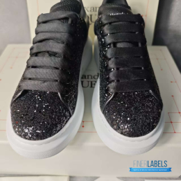 QC Alexander McQueen Oversized Black Glitter Women's Sneakers