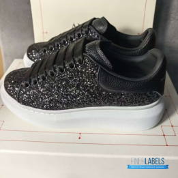 QC Alexander McQueen Oversized Black Glitter Women's Sneakers