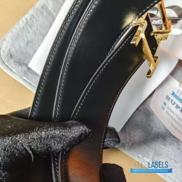 QC Hermès Reversible Belt in a gold-plated H buckle and a leather strap
