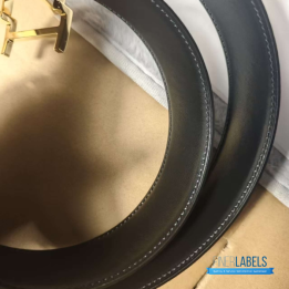 QC Hermès Reversible Belt in a gold-plated H buckle and a leather strap