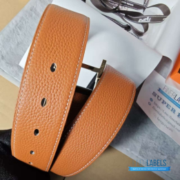 QC Hermès Reversible Belt in a gold-plated H buckle and a leather strap
