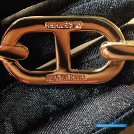 QC Hermès Reversible Leather Belt in a classic H-shaped buckle
