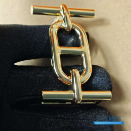 QC Hermès Reversible Leather Belt in a classic H-shaped buckle