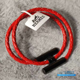 QC Hermès Tournis Tresse Bracelet Red
