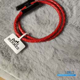 QC Hermès Tournis Tresse Bracelet Red