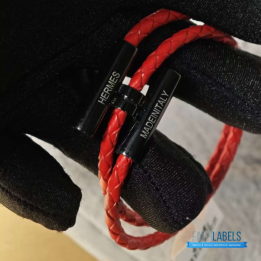 QC Hermès Tournis Tresse Bracelet Red