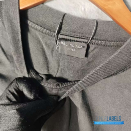 QC Balenciaga Distressed Logo Grey T-shirt