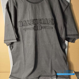 Balenciaga Distressed Logo Grey T-shirt
