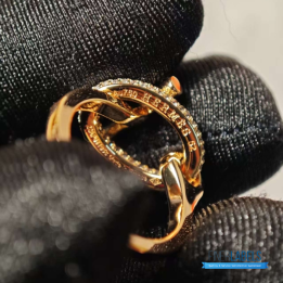 QC Hermès 18K Rose Gold Diamond Adage Ring