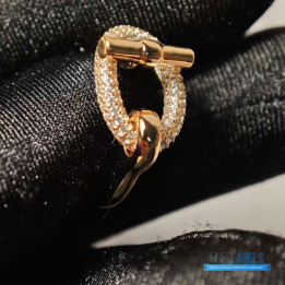 QC Hermès 18K Rose Gold Diamond Adage Ring