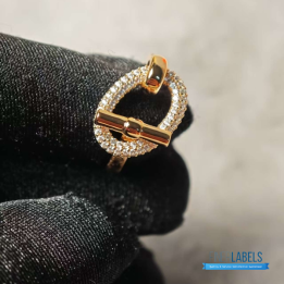 QC Hermès 18K Rose Gold Diamond Adage Ring