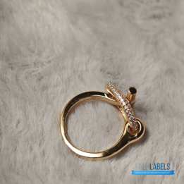 QC Hermès 18K Rose Gold Diamond Adage Ring