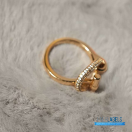 QC Hermès 18K Rose Gold Diamond Adage Ring