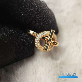 QC Hermès 18K Rose Gold Diamond Adage Ring