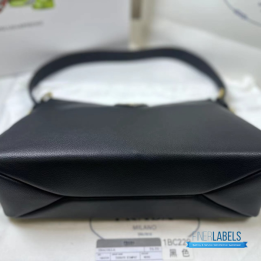 QC Prada Aimee Zipped Medium Black Shoulder Bag