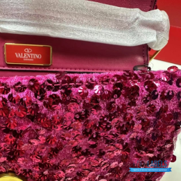 QC Valentino Garavani Locò Sequin Shoulder Bag