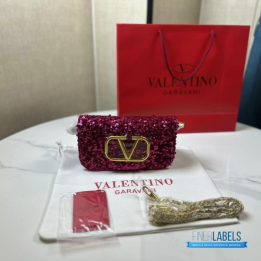 QC Valentino Garavani Locò Sequin Shoulder Bag