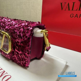QC Valentino Garavani Locò Sequin Shoulder Bag
