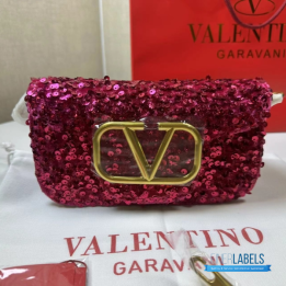 QC Valentino Garavani Locò Sequin Shoulder Bag