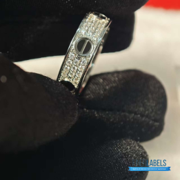 QC Cartier White Gold, Diamond, and Ceramic Love Ring