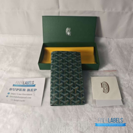 QC Goyard Saint Pierre Green Passport Holder