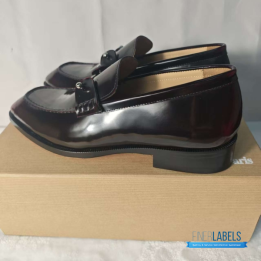 QC Christian Louboutin Chambelimoc Loafers in Burgundy Calf Leather