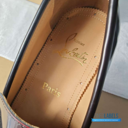 QC Christian Louboutin Chambelimoc Loafers in Burgundy Calf Leather