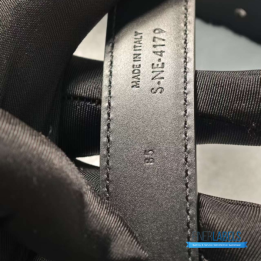 QC Celine Triomphe Belt in Black Leather with a Gold Buckle