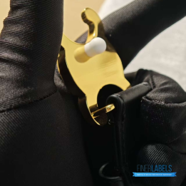 QC Celine Triomphe Belt in Black Leather with a Gold Buckle