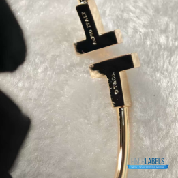 QC Tiffany & Co. T Wire Bracelet in 18k Rose Gold with mother-of-pearl