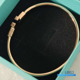 QC Tiffany & Co. T Wire Bracelet in 18k Rose Gold with mother-of-pearl
