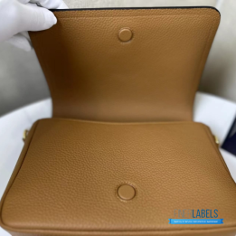 QC Prada Brown Leather Cross-Body Bag