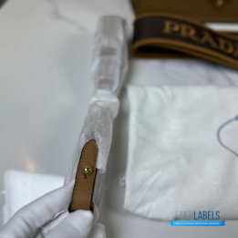 QC Prada Brown Leather Cross-Body Bag