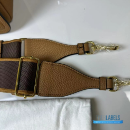 QC Prada Brown Leather Cross-Body Bag