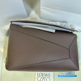 QC Loewe Small Puzzle Edge Bag in Taupe or Brown