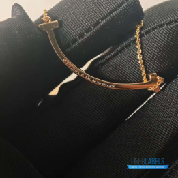 QC Tiffany & Co. T Smile Diamond Pendant Necklace