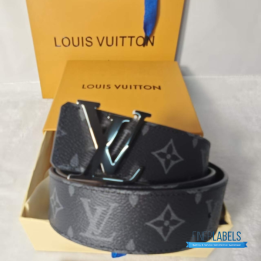 QC Louis Vuitton Initiales Reversible Belt in Monogram Eclipse Canvas