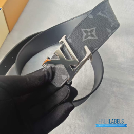 QC Louis Vuitton Initiales Reversible Belt in Monogram Eclipse Canvas