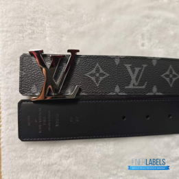 QC Louis Vuitton Initiales Reversible Belt in Monogram Eclipse Canvas